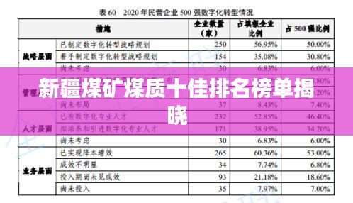 新疆煤矿煤质十佳排名榜单揭晓