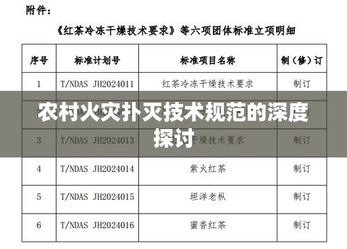农村火灾扑灭技术规范的深度探讨