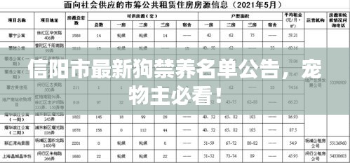 信阳市最新狗禁养名单公告，宠物主必看！