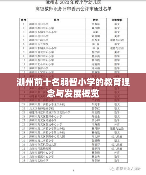 湖州前十名弱智小学的教育理念与发展概览