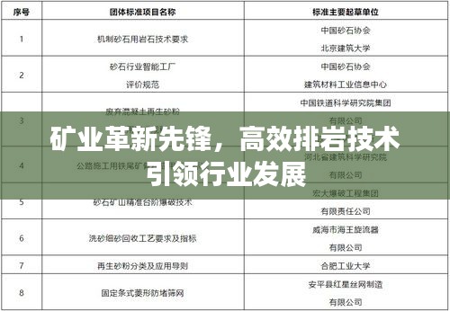 矿业革新先锋，高效排岩技术引领行业发展