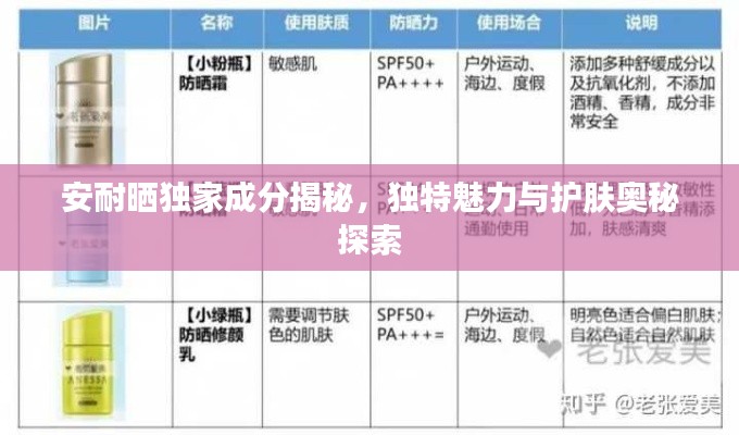 安耐晒独家成分揭秘，独特魅力与护肤奥秘探索