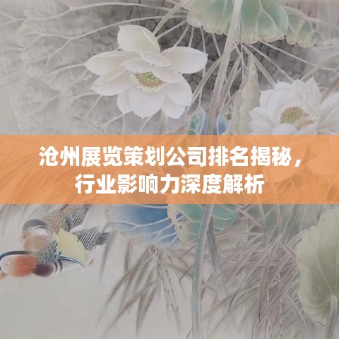 沧州展览策划公司排名揭秘，行业影响力深度解析
