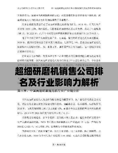超细研磨机销售公司排名及行业影响力解析