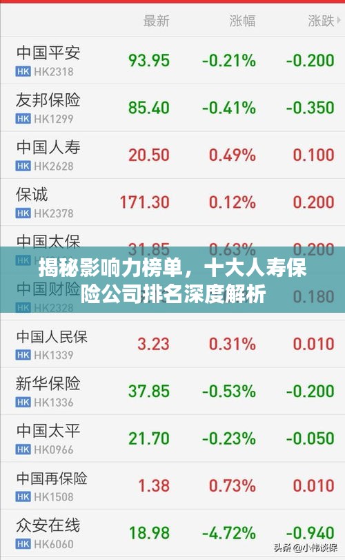 揭秘影响力榜单，十大人寿保险公司排名深度解析
