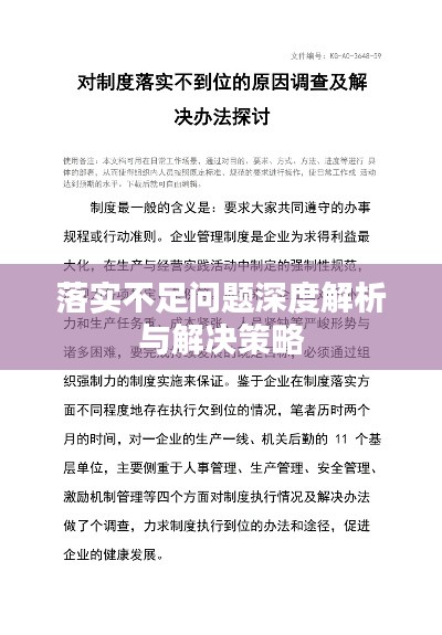落实不足问题深度解析与解决策略