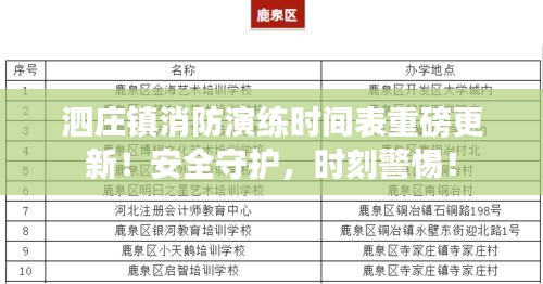 泗庄镇消防演练时间表重磅更新！安全守护，时刻警惕！