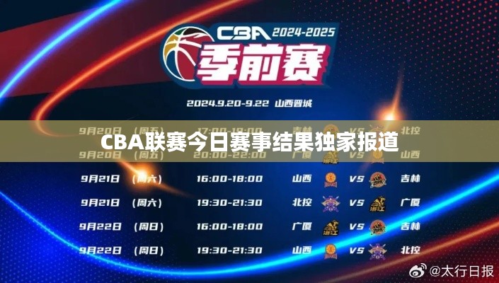 CBA联赛今日赛事结果独家报道