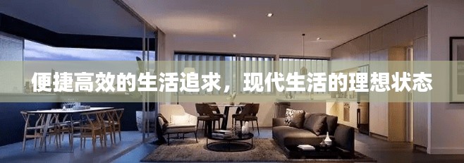 便捷高效的生活追求，现代生活的理想状态