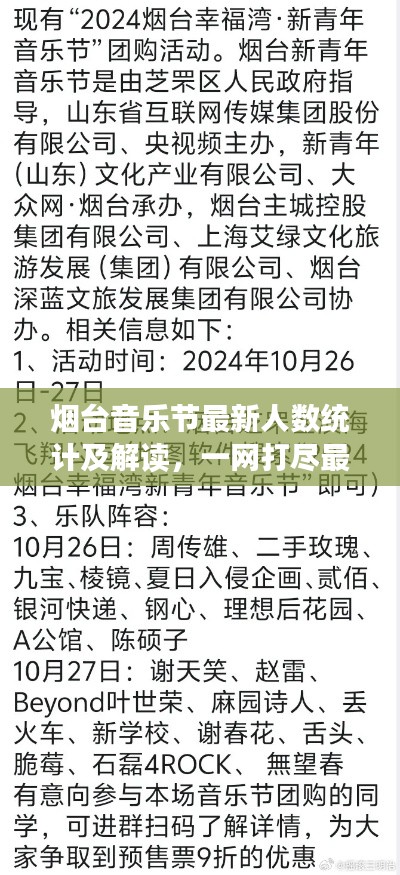 烟台音乐节最新人数统计及解读，一网打尽最新动态！